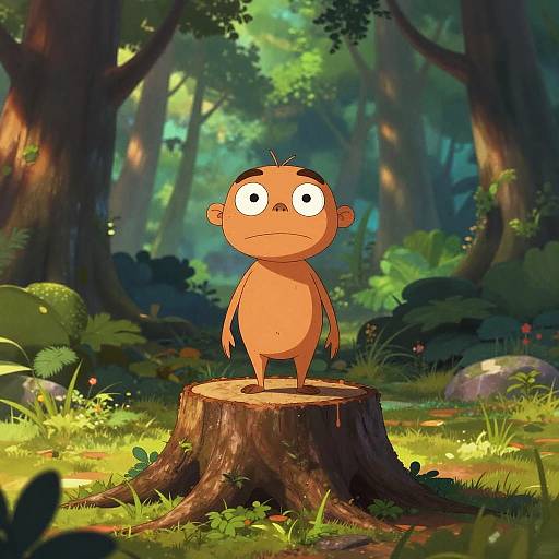 Vibrant Lorax on Tree Stump