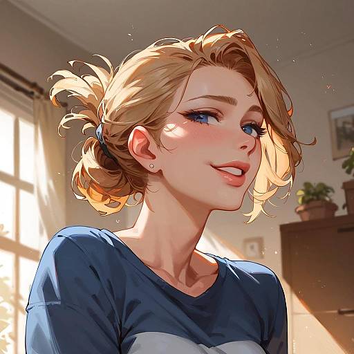 Charming Aimee in Shiny Room