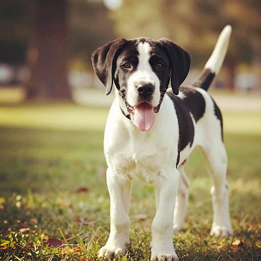 Playful Great Dane Puppy in Park
