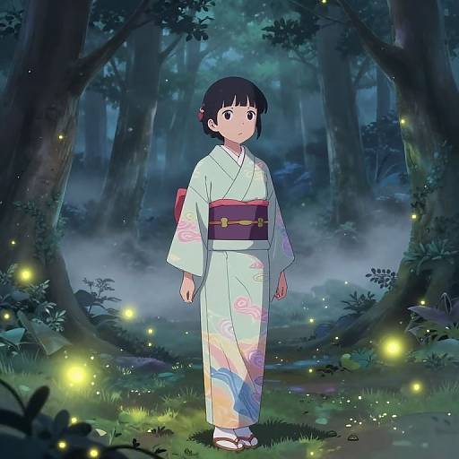 Ahiru in Mystical Forest Dawn