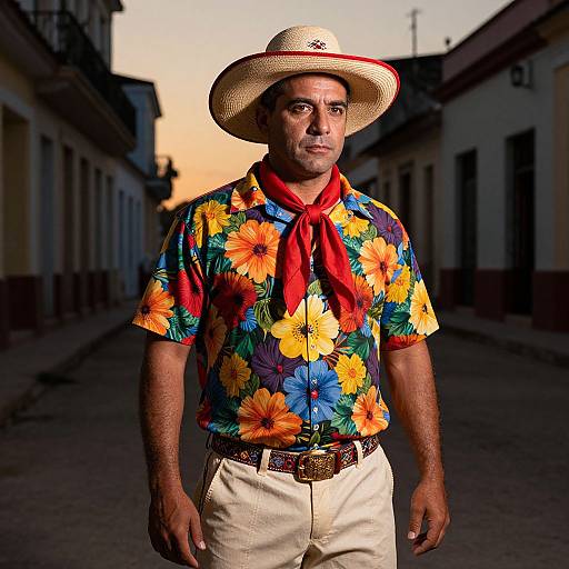 Vibrant Havana Man at Sunset