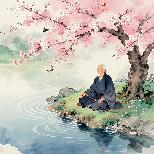 Tranquil Garden Meditation Scene