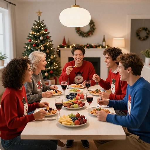Festive Gathering Around the Christmas Table