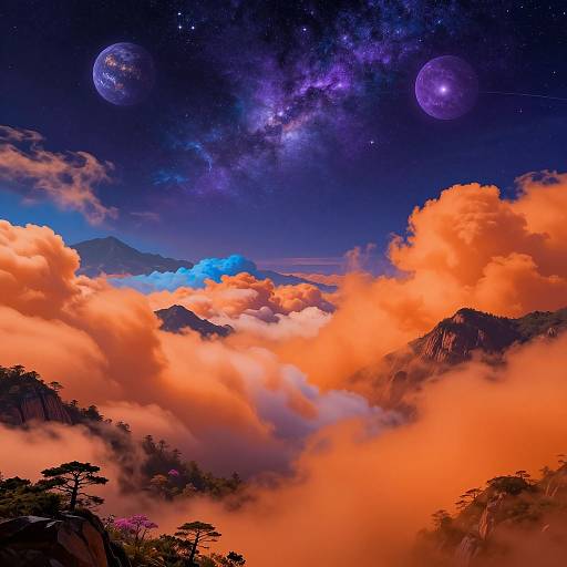 Mesmerizing Celestial Mountain Landscape