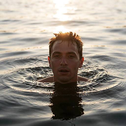 Serene Sunset Reflection in Water