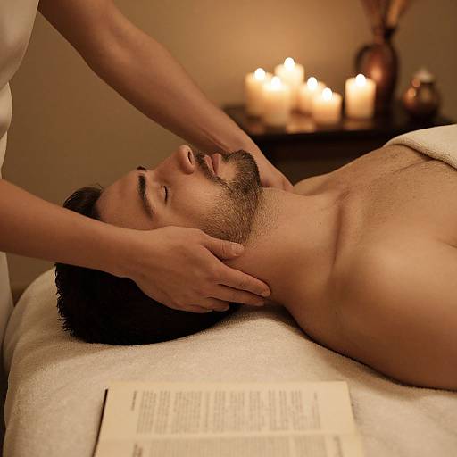 Sepia Toned Relaxing Neck Massage