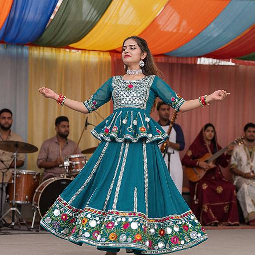 Bold Peplum Punjabi Dress Dance