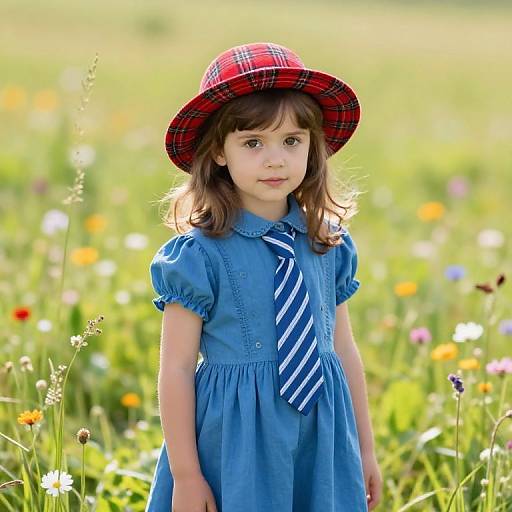 Whimsical Girl in Sunny Meadow