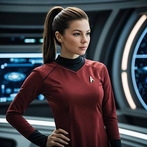 Realistic Star Trek Costume with Brown Hair