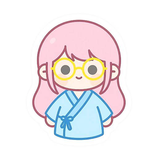 Kawaii Girl Die-Cut Sticker