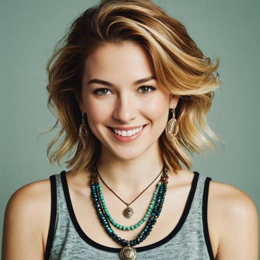 Stylish Girl with Colorful Hair and Jewelry