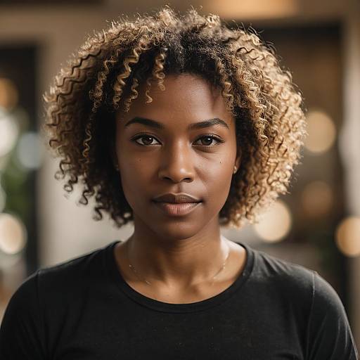 Intimate Soft Focus Portrait with Afro