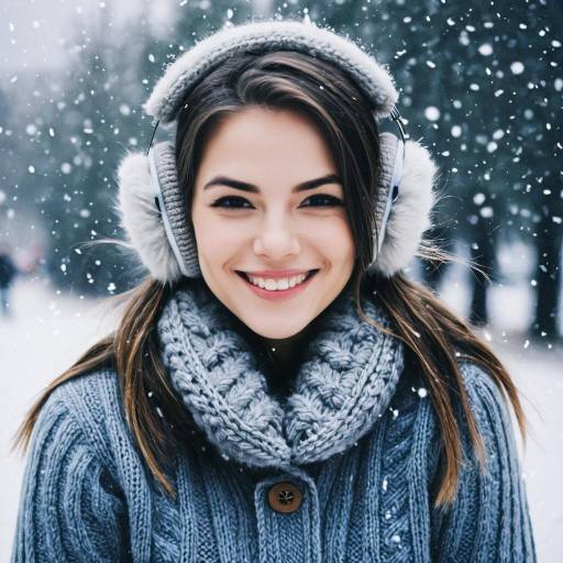 Joyful Winter Scene with Cozy Sweater