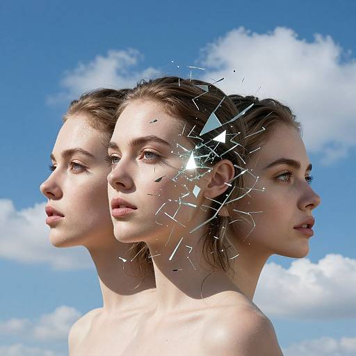 Surreal Triple Visage Light Cascade