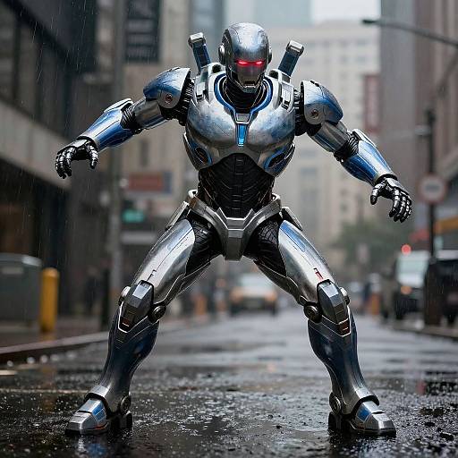 Robocop Dynamic Cyberpunk Action Pose