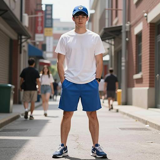 Young Man Standing in Urban Alleyway