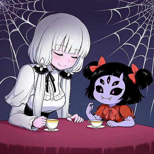 Illustration of Muffet, undertale in the style of Bokoboko (pandagapanda1)