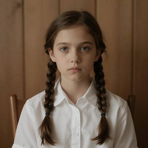 Serious Young Girl in Warm Lighting