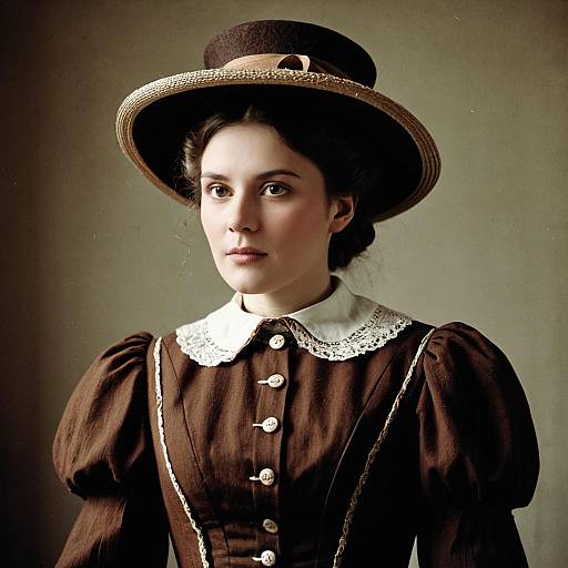 Victorian Woman in Brown Dress