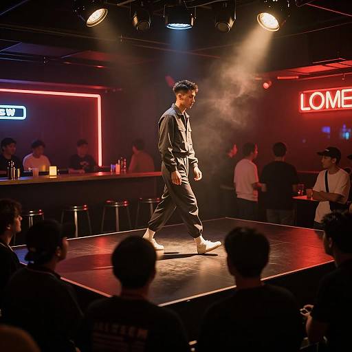 Vibrant Nightclub Scene with Neon Lights