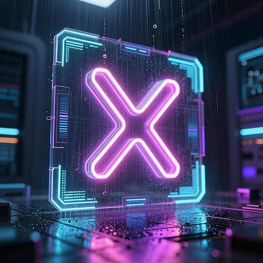 Neon Data Shard in Virtual Grid