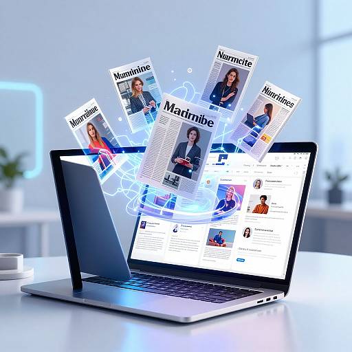 Futuristic AI Magazine Interface