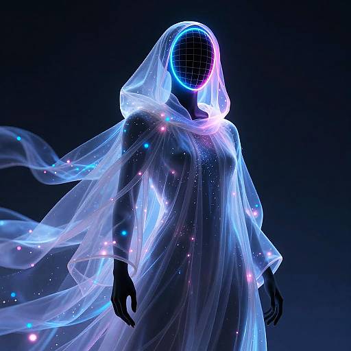 Neon Grid Mysterious Sci-Fi Figure