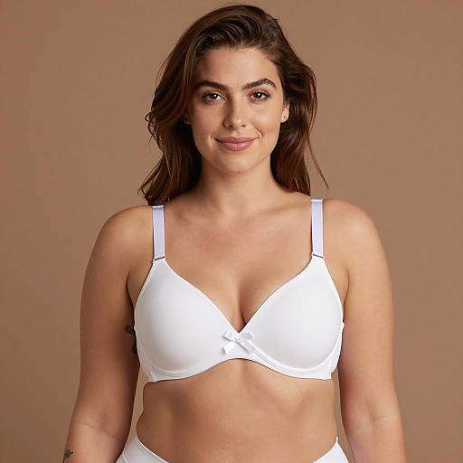 Elegant Woman in Simple Brown Background