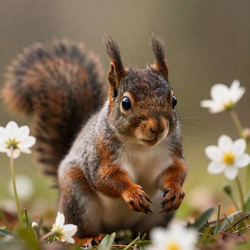 Hyperrealistic Baby Squirrel in Meadow