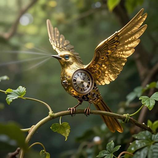 Art Nouveau Steampunk Mechanical Bird