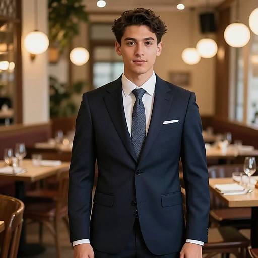 Boy in Suit Posing Indoors