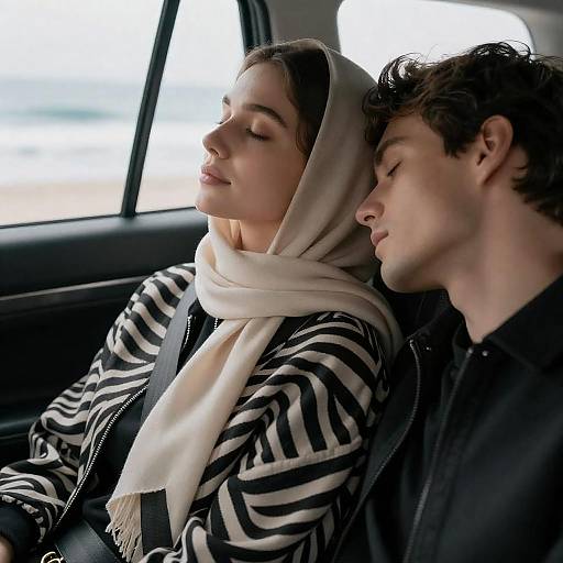 Ocean View: Quiet Car Embrace