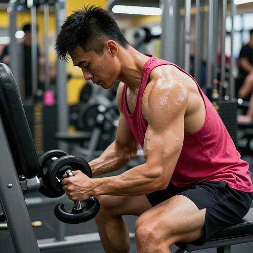 Athlete Mid-Workout Muscle Tension