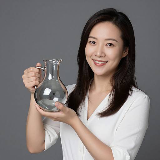 Woman Holding Jug Portrait