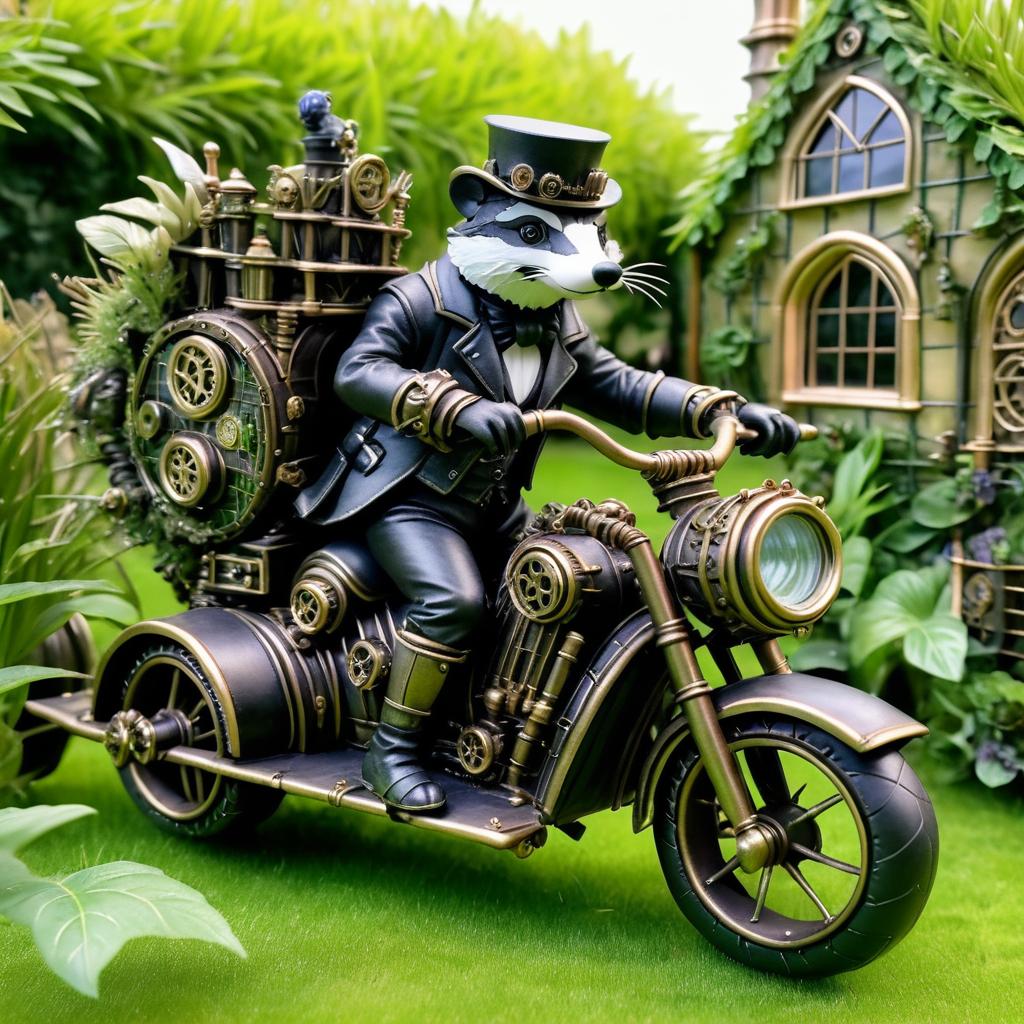 Steampunk Badger's Gothic Garden Adventure