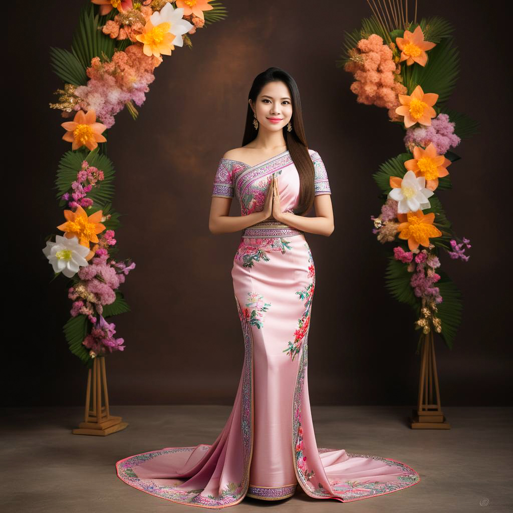 Elegant Thai Woman in Traditional Dress