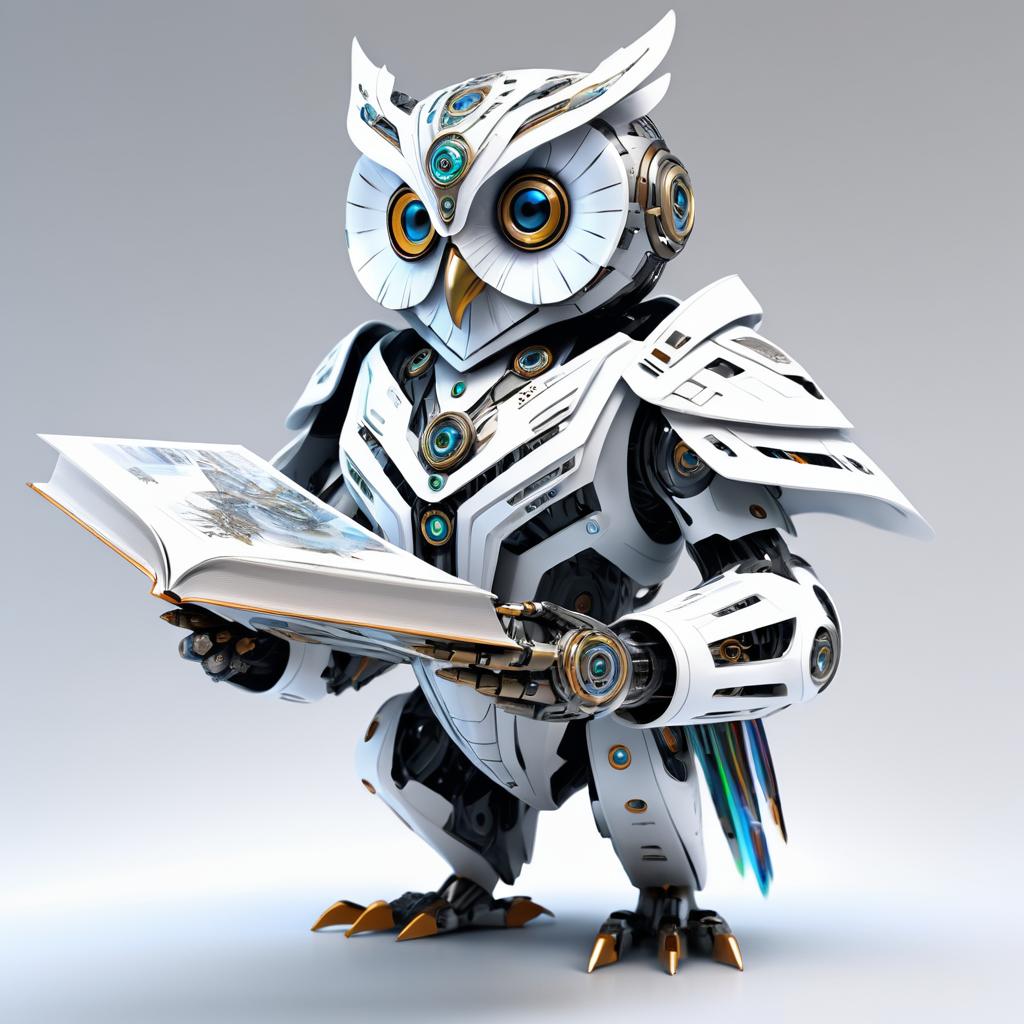 Cybernetic Owl in Realistic Detail