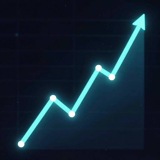Neon Glowing Upward Trend Chart