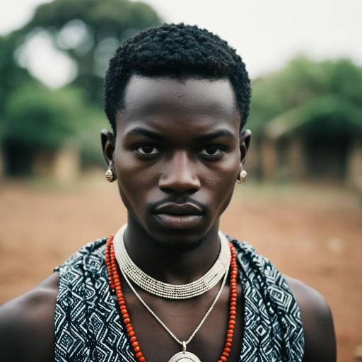 African Man in Traditional Clothing with Jewelry