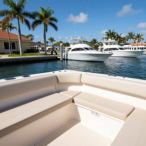Elegant Cream Boat Interior in Marina