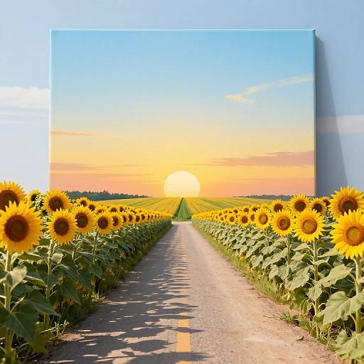 Sunflower-Lined Road to Promised Land