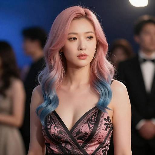 Stylish Woman with Colorful Hair Portrait