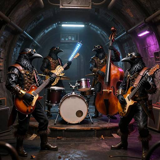 Steampunk Raven Rock Band Underground Stage