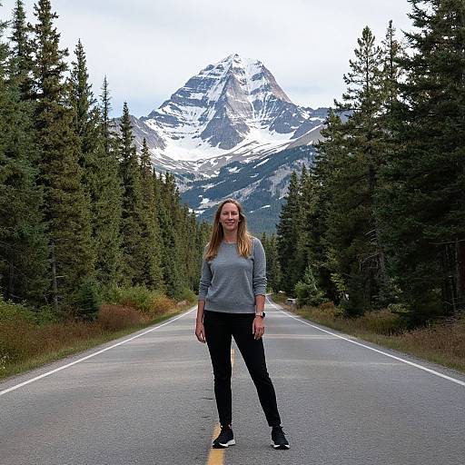 Confident Woman on Glacier National Road