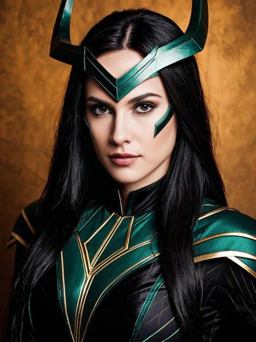 Woman in Hela Marvel Comics Cosplay Costume