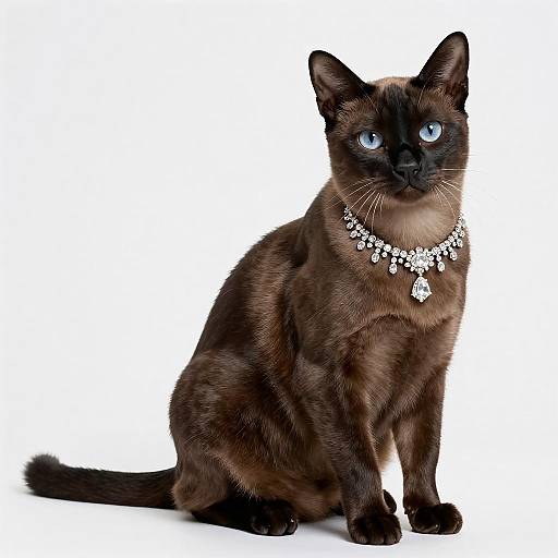 Elegant Burmilla Cat Portrait with Diamonds