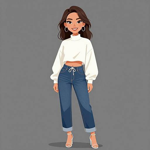 Smiling Woman in Casual Streetwear