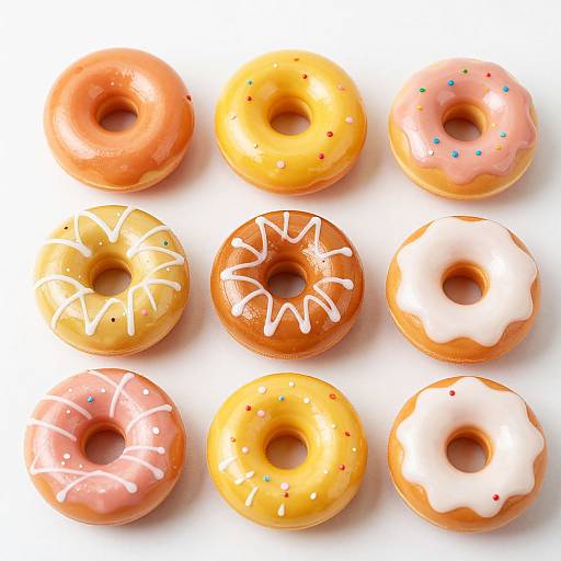 6pc Artificial Fake Bread Donuts Set