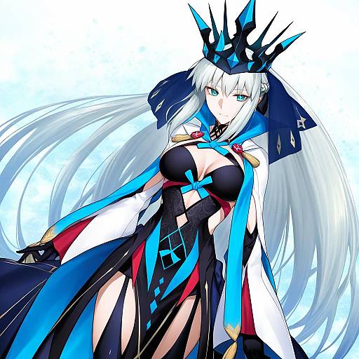Illustration of Morgan le fay (queen of winter) (fate), fate/grand order in the style of Toritora