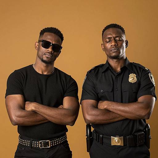 Two Black Men in Serious Poses